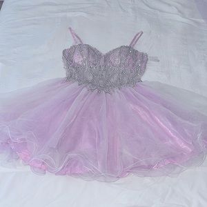 BEAUTIFUL TRANSPARENT BODICE TULLE MINI DRESS